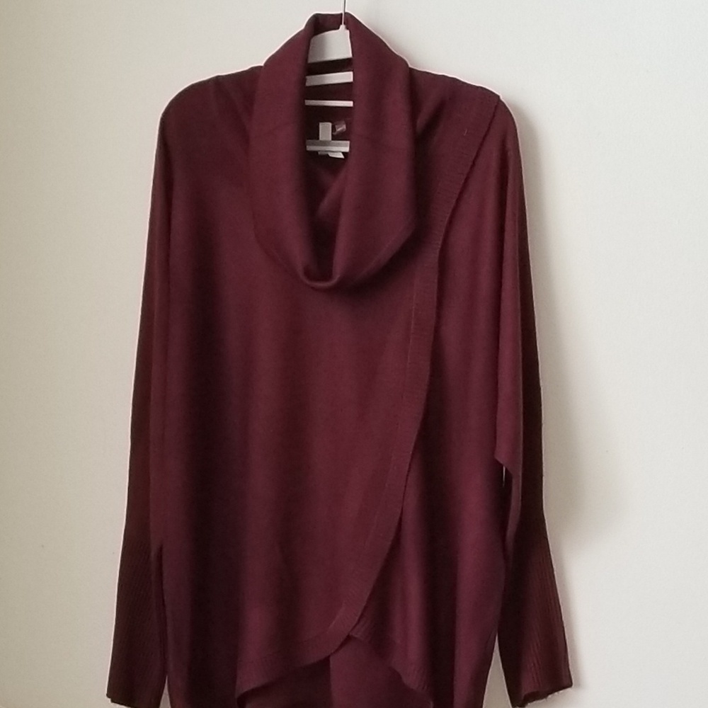 Burgandy Cowl Neck Pullover Sweater